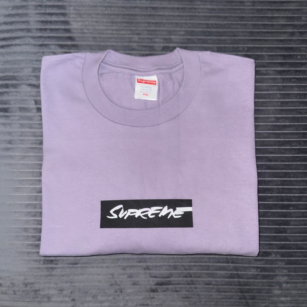 Supreme Futura Box Logo Tee Shirt, dusty purple, short sleeve